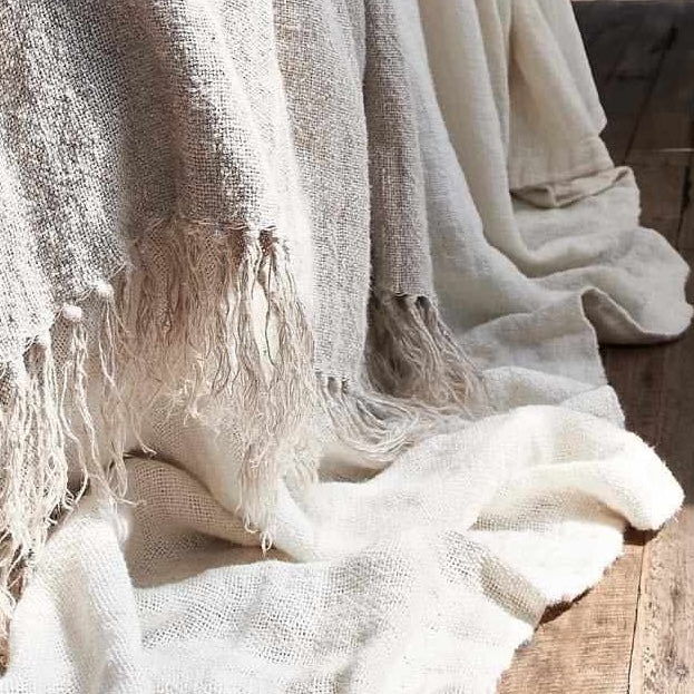 Bedouin Oversized Linen Throw - Natural