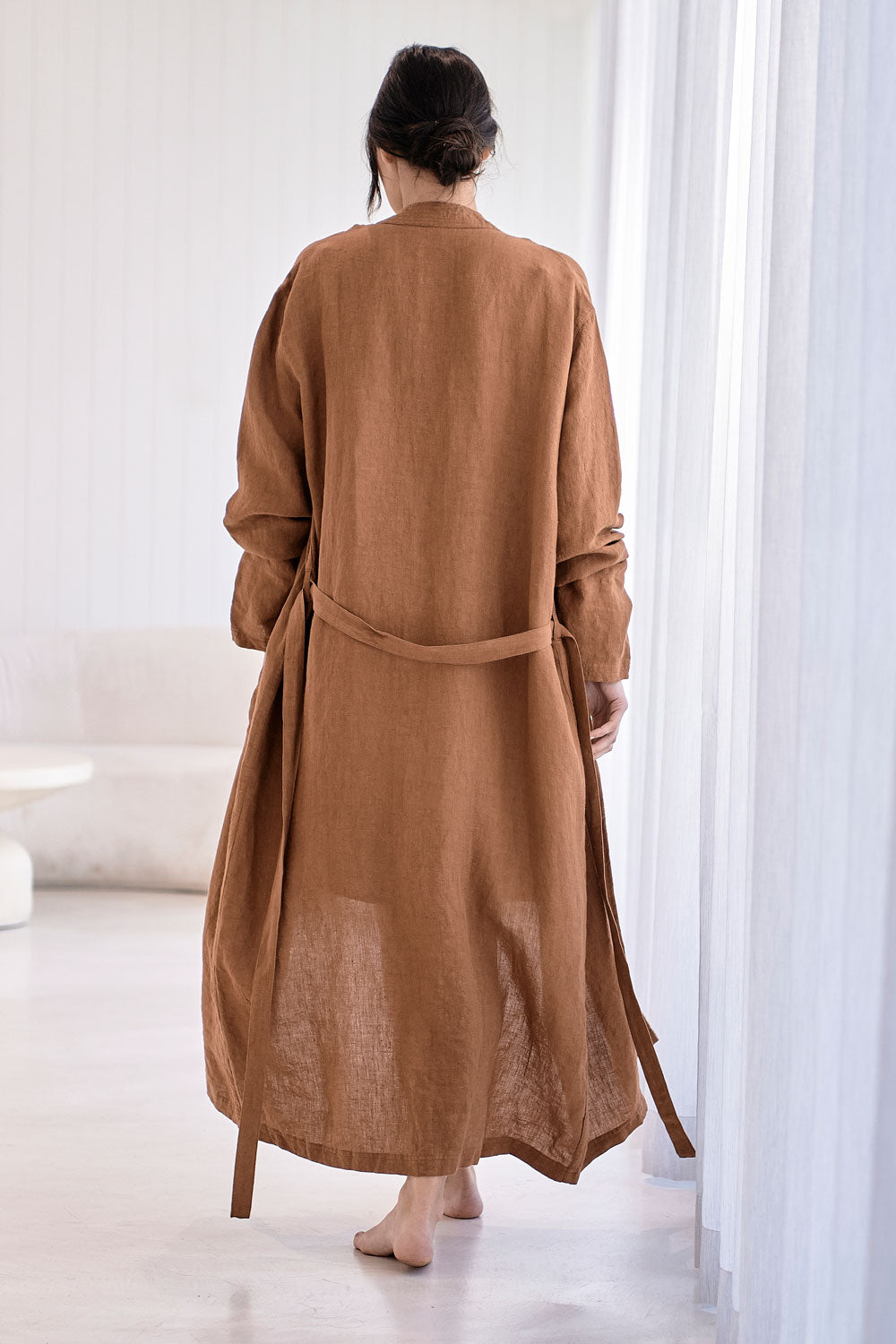 Fundamental Linen Robe - Nutmeg