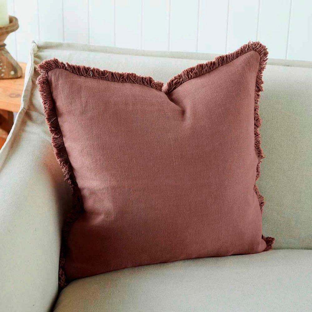 Luca® Boho Linen Cushion - Desert Rose