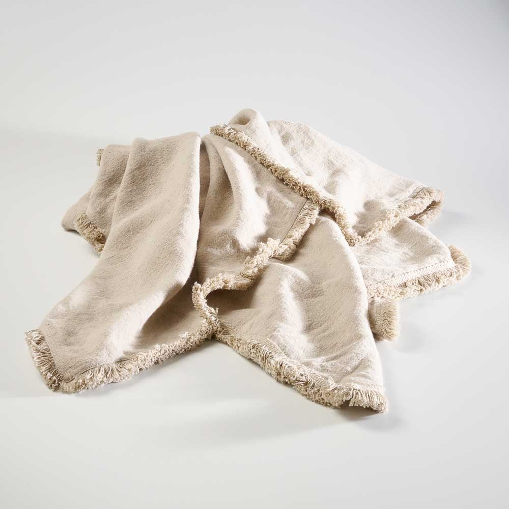 Luca® Boho Linen Throw Natural Eadie Lifestyle