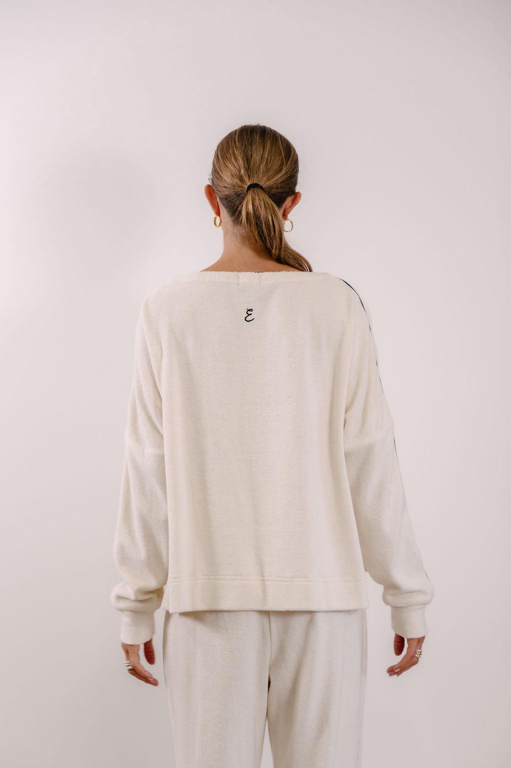 Empire Elevated Crew - White with Black Piping