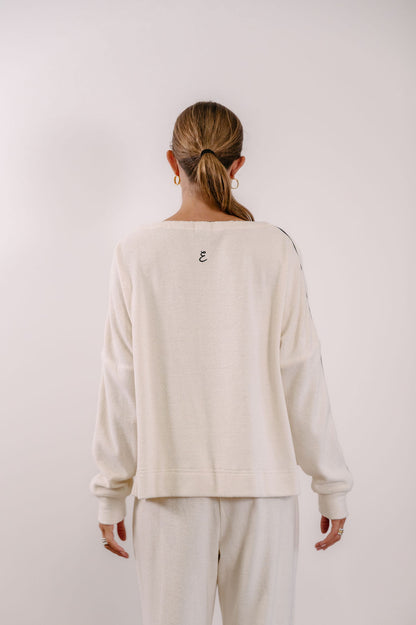 Empire Elevated Crew - White with Black Piping