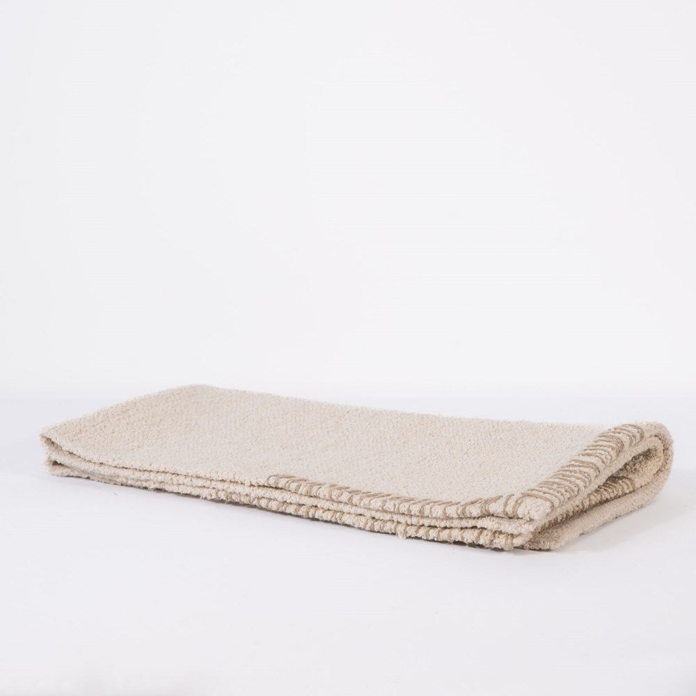 Zayra Bathmat - Ivory with Natural Hand Stitch