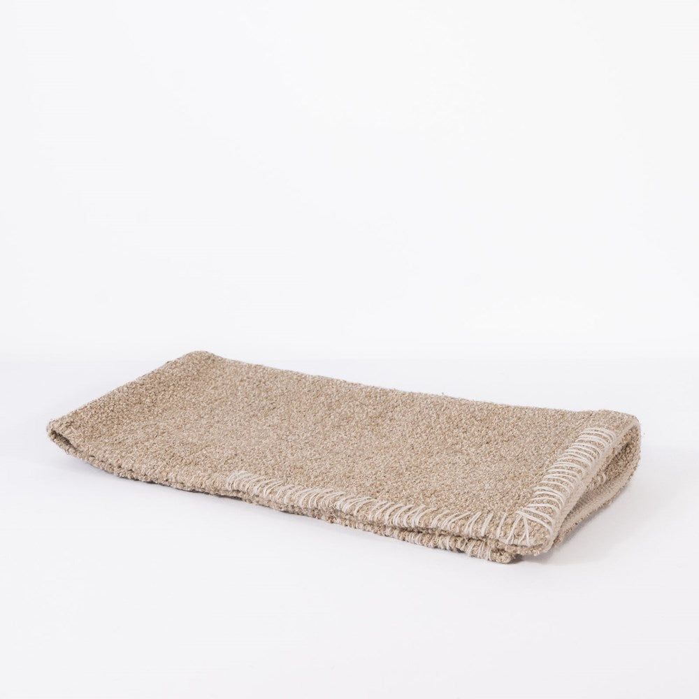 Zayra Bathmat - Natural with Ivory Hand Stitch