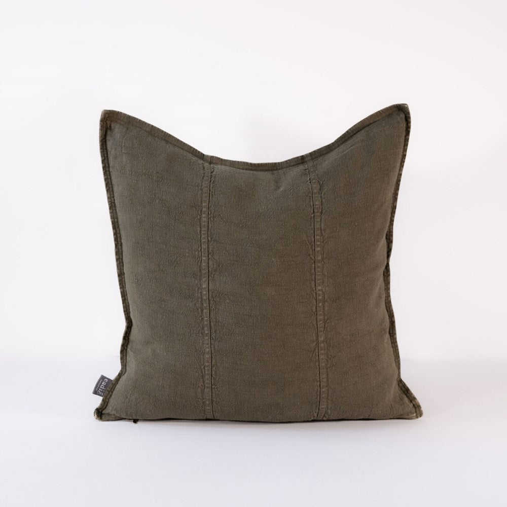 Luca Linen Cushion - Moss Green