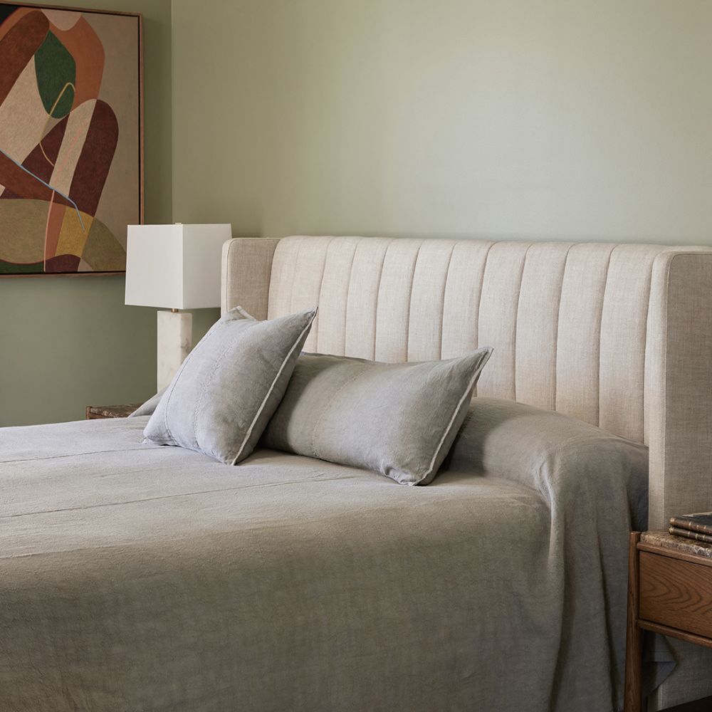 Luca Linen Long Lumbar - Grey