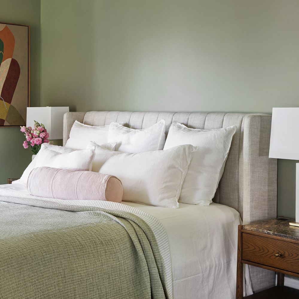 Pause Linen Cushion - White/Putty/Lilac