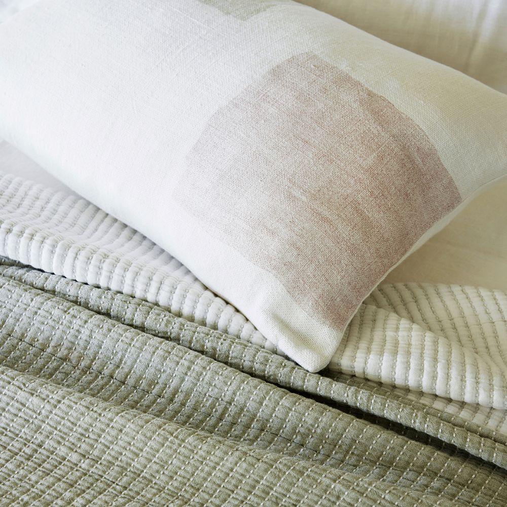 Pause Linen Cushion - White/Putty/Lilac