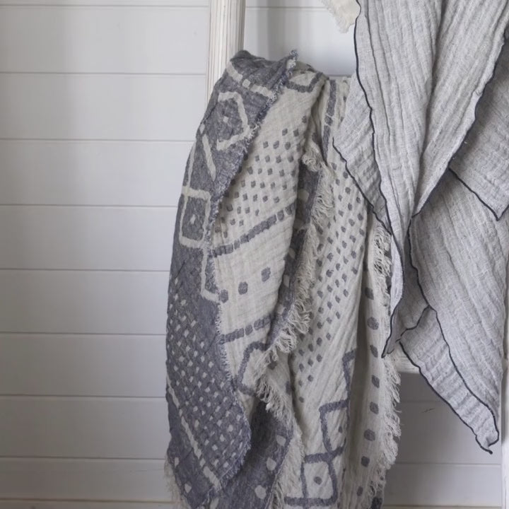 Senza Reversible Throw - Soft Ink/Navy