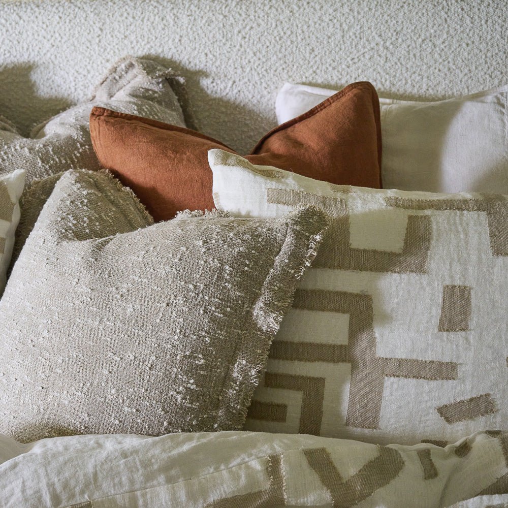 Antico Linen Cushion - White/Natural - Eadie Lifestyle