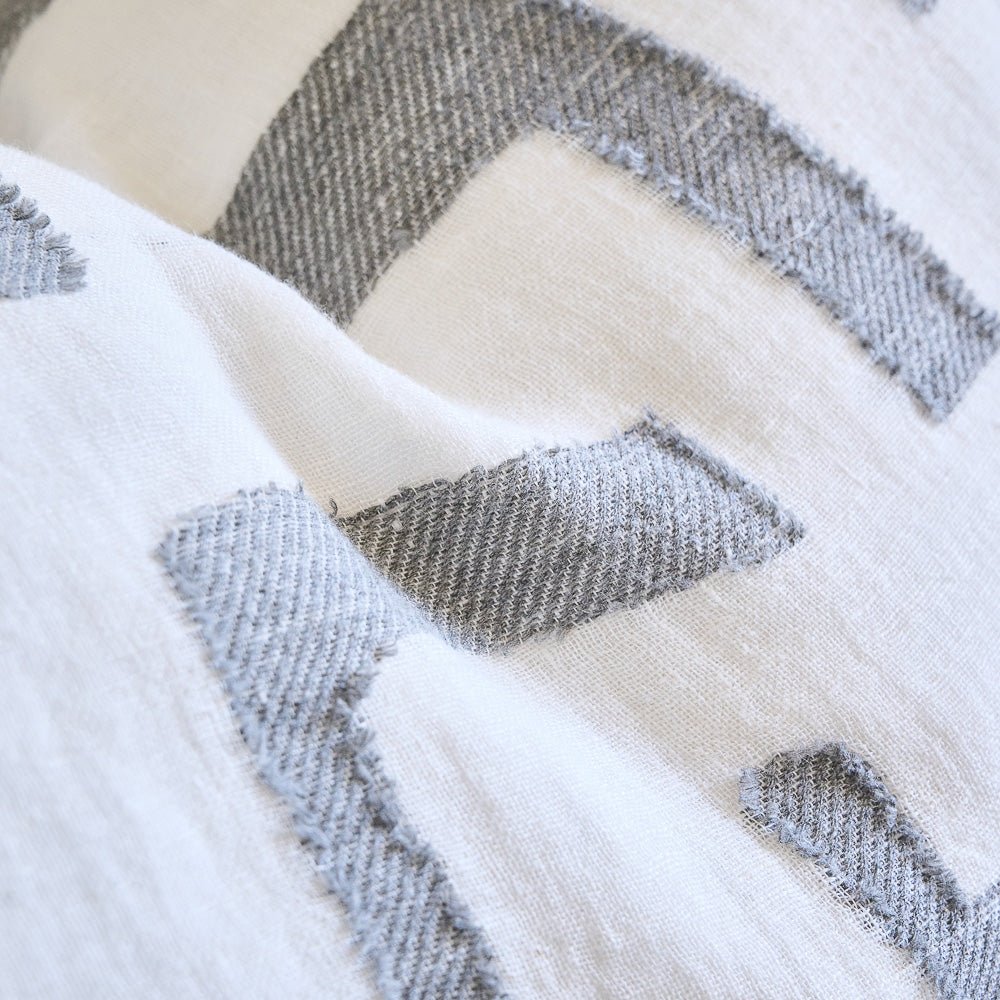 Antico Linen Cushion - White/Slate - Eadie Lifestyle