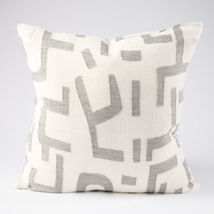 Antico Linen Cushion - White/Slate - Eadie Lifestyle