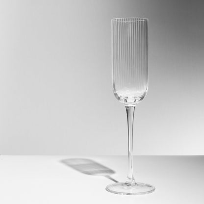 Atticus Ribbed Champagne Glass (S4) - Clear - Eadie Lifestyle