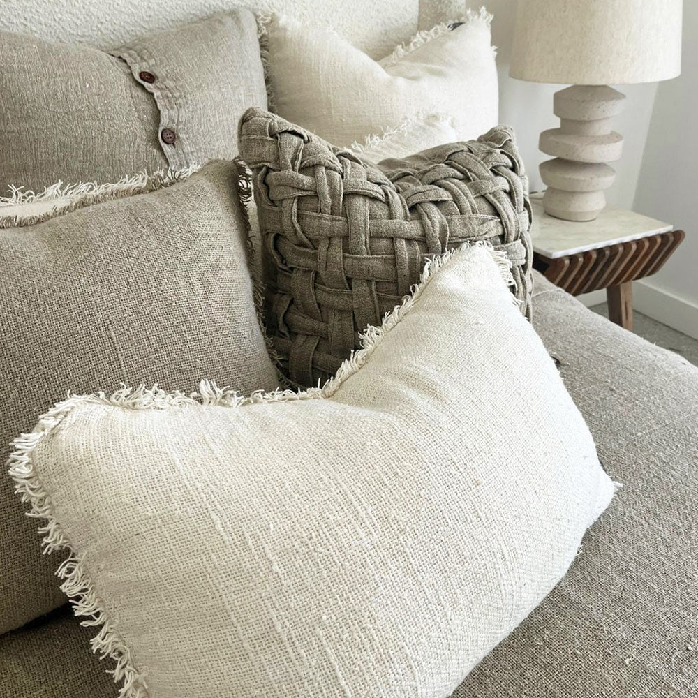 Bedouin Linen Cushion - Ivory - Eadie Lifestyle