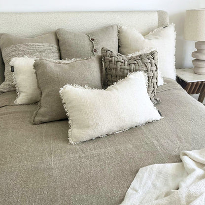 Bedouin Linen Cushion - Ivory - Eadie Lifestyle