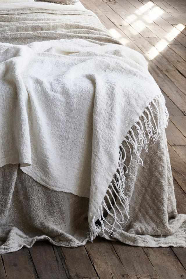 Bedouin Over Sized Linen Throw - Ivory - Eadie Lifestyle