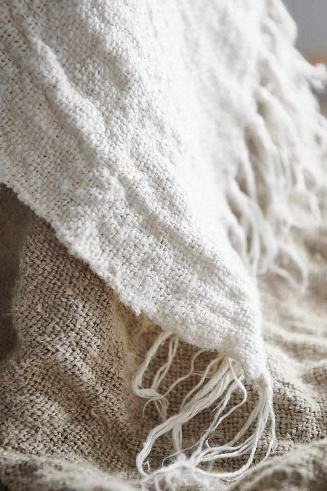 Bedouin Over Sized Linen Throw - Ivory - Eadie Lifestyle