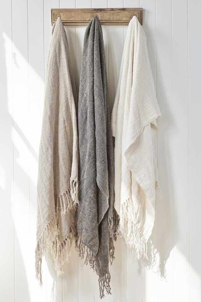 Bedouin Over Sized Linen Throw - Ivory - Eadie Lifestyle