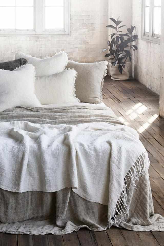 Bedouin Over Sized Linen Throw - Ivory - Eadie Lifestyle