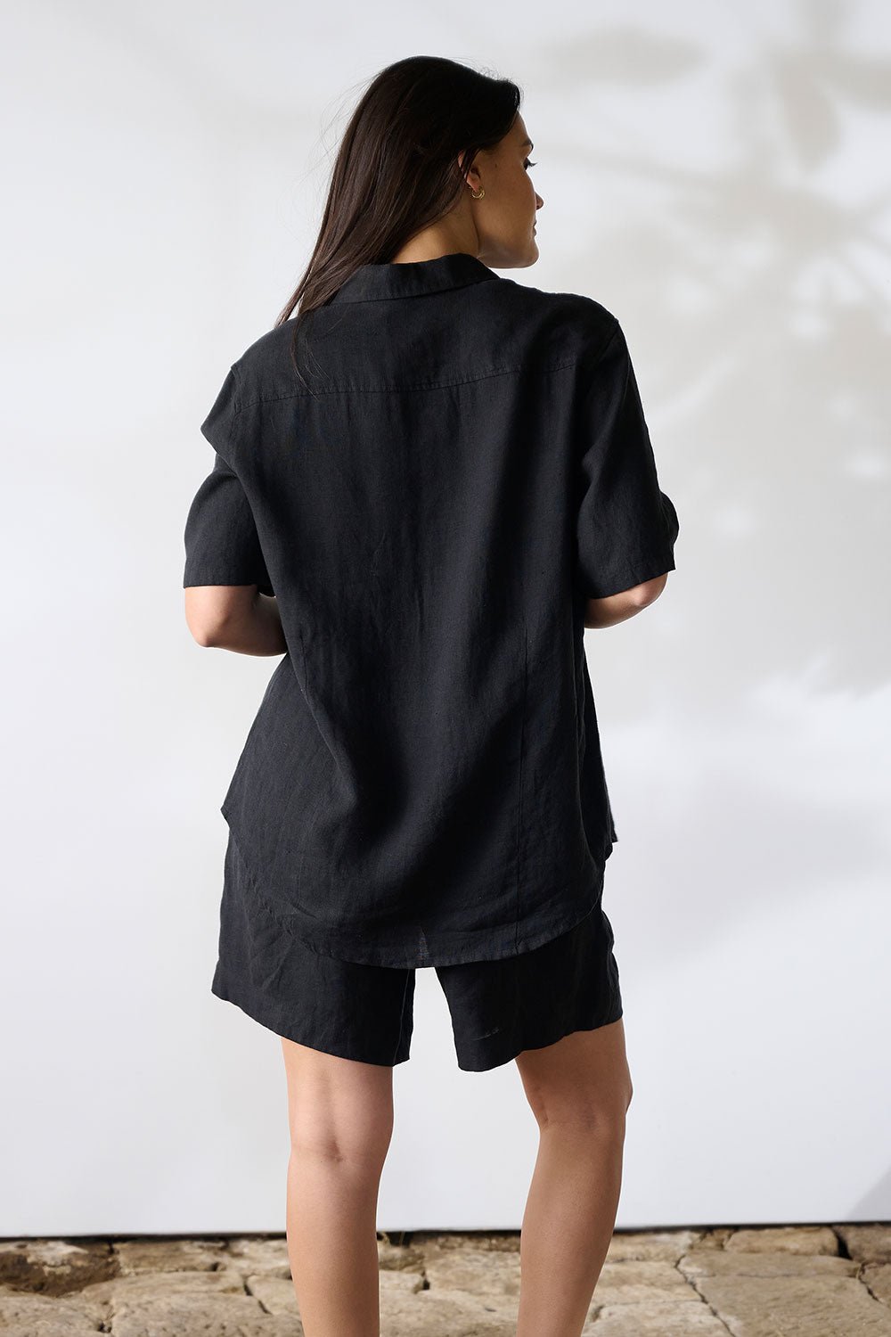 Capri Linen Shirt - Black - Eadie Lifestyle