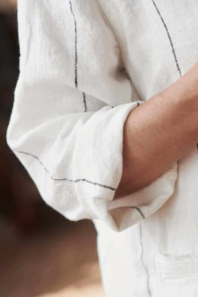 Carter Essential Linen Shirt - White w&