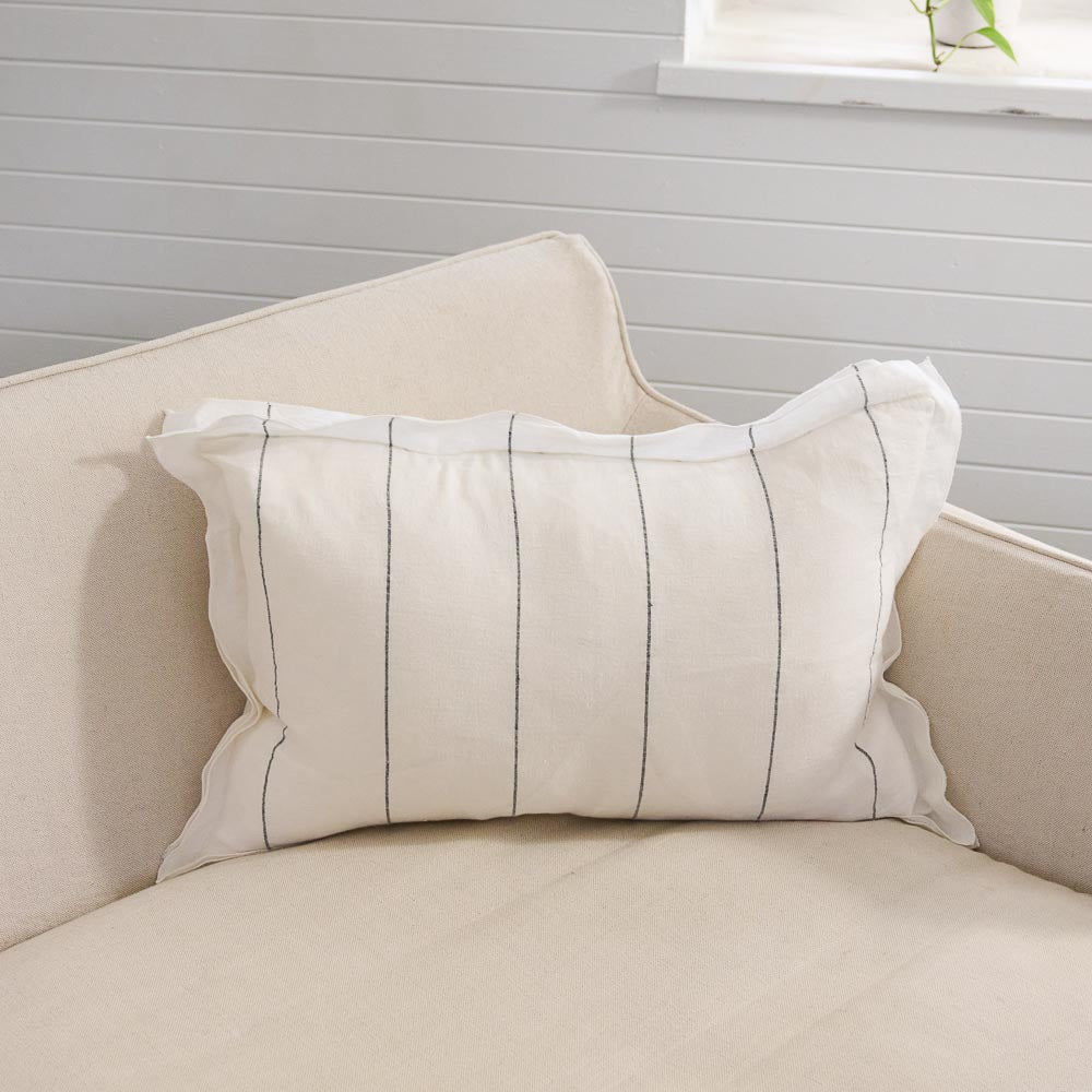 Carter Linen Cushion - Off White w&
