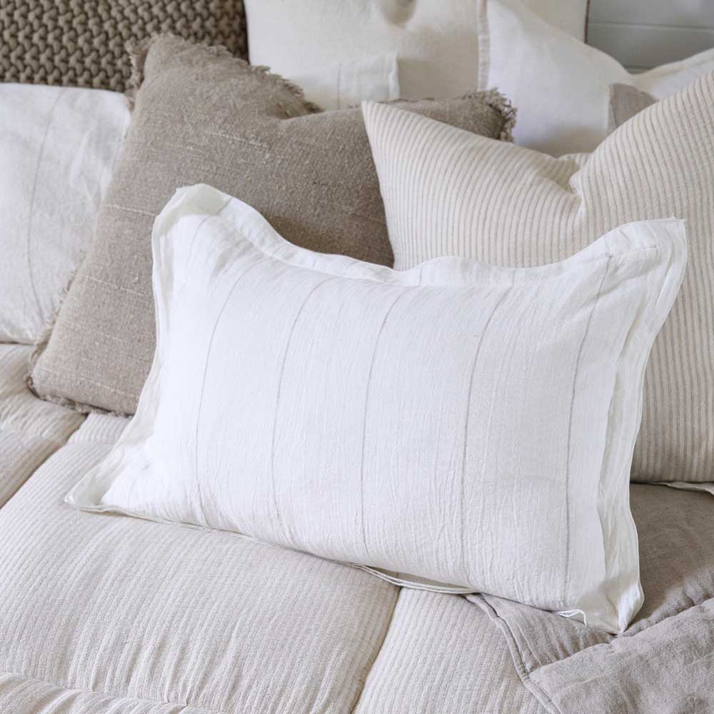 Carter Linen Cushion - White w&