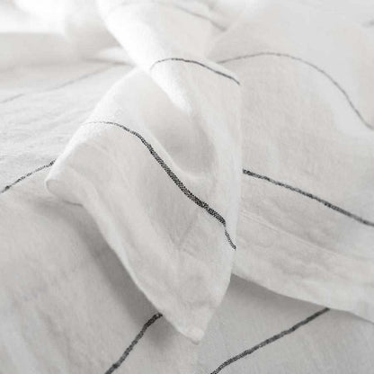 Carter Linen Fitted Sheet - White w&