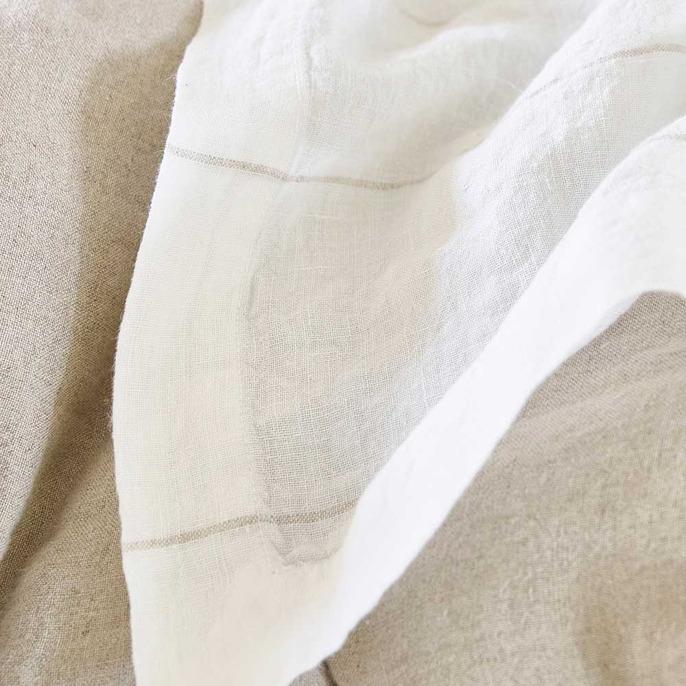 Carter Linen Fitted Sheet - White w&