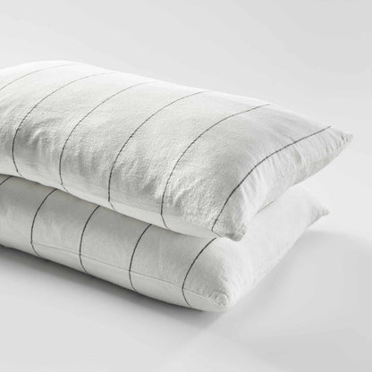 Carter Linen Pillowcase Set - White w&