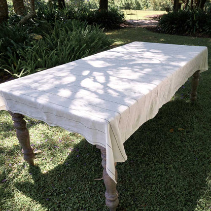 Carter Linen Tablecloth - White w&