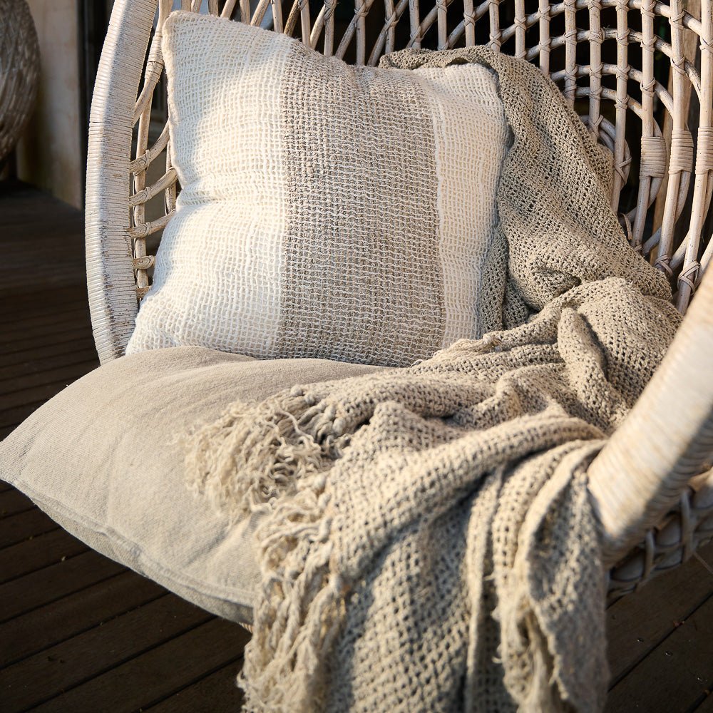 Coco Linen Throw - Natural - Eadie Lifestyle