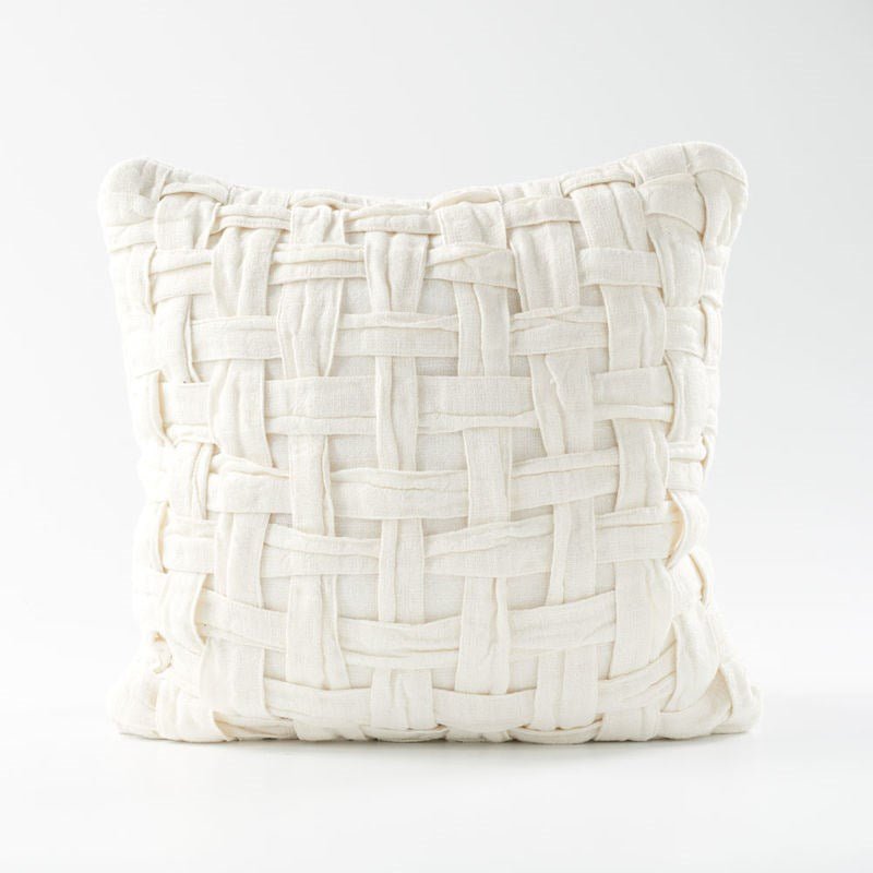 Crosier Handwoven Linen Cushion - Ivory - Eadie Lifestyle