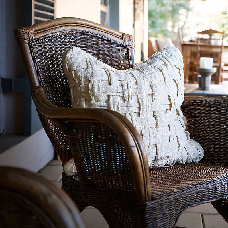 Crosier Handwoven Linen Cushion - Ivory - Eadie Lifestyle