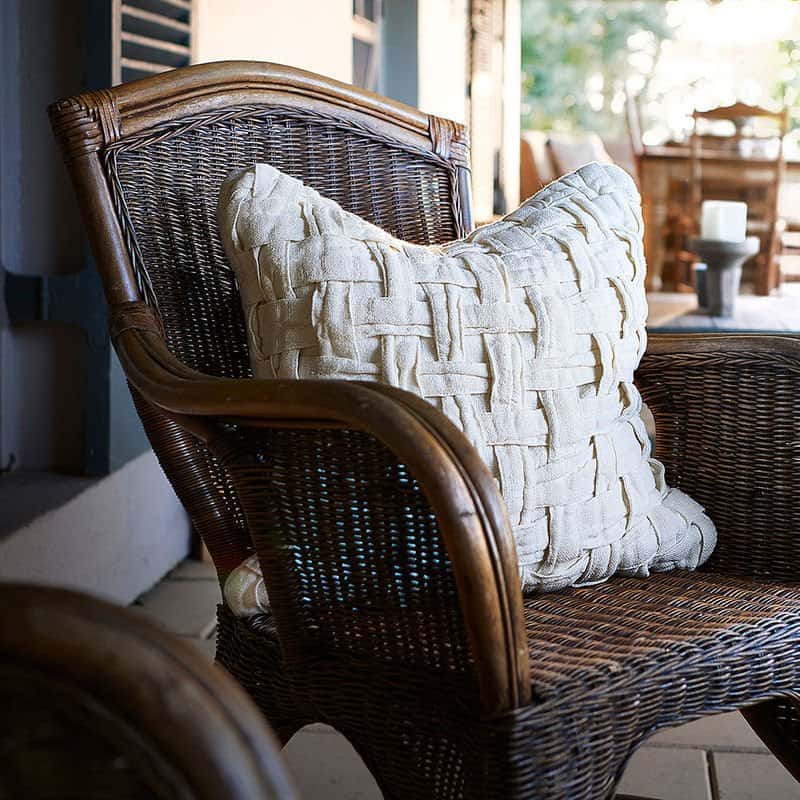 Crosier Handwoven Linen Cushion - Ivory - Eadie Lifestyle