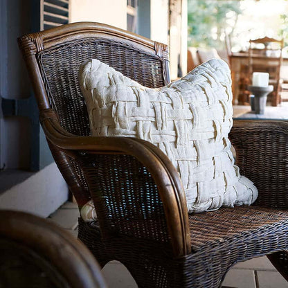 Crosier Handwoven Linen Cushion - Ivory - Eadie Lifestyle