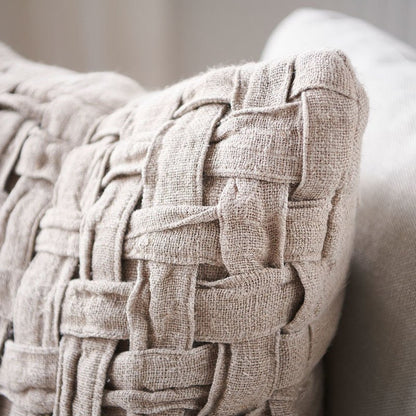 Crosier Handwoven Linen Cushion - Natural - Eadie Lifestyle