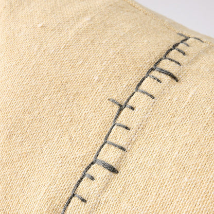 Ella Linen Cushion - Butter/Slate  - Eadie Lifestyle