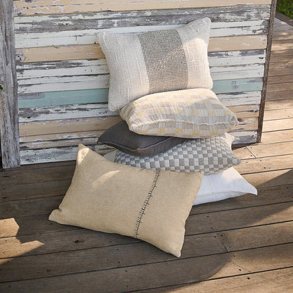 Ella Linen Cushion - Butter/Slate  - Eadie Lifestyle