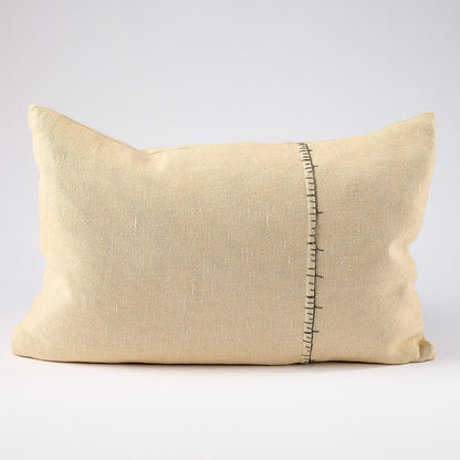 Ella Linen Cushion - Butter/Slate  - Eadie Lifestyle