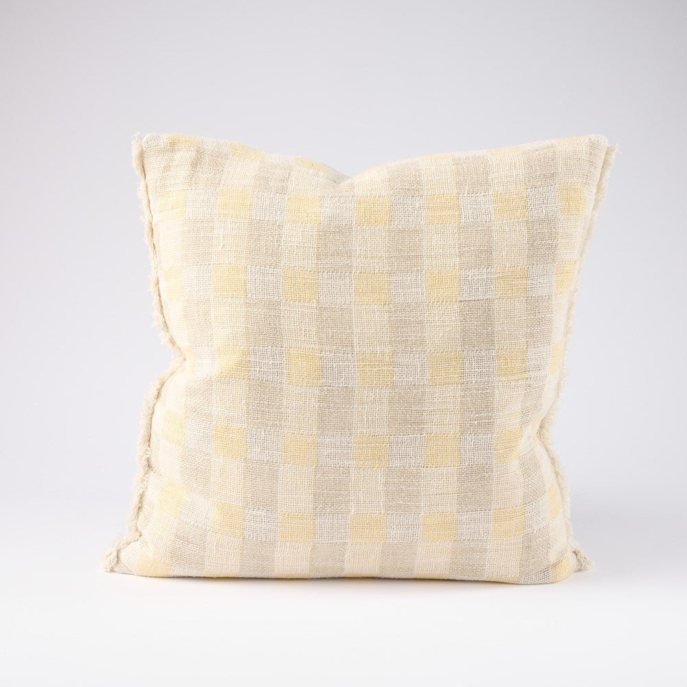 Felice Linen Cushion - Butter/Natural/White  - Eadie Lifestyle