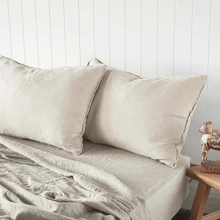 French Linen Fitted Sheet - Natural - Eadie Lifestyle