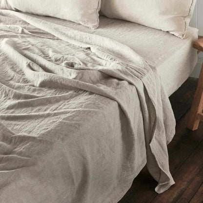 French Linen Fitted Sheet - Natural - Eadie Lifestyle