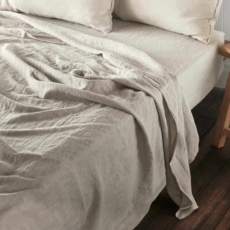French Linen Flat Sheet - Natural - Eadie Lifestyle