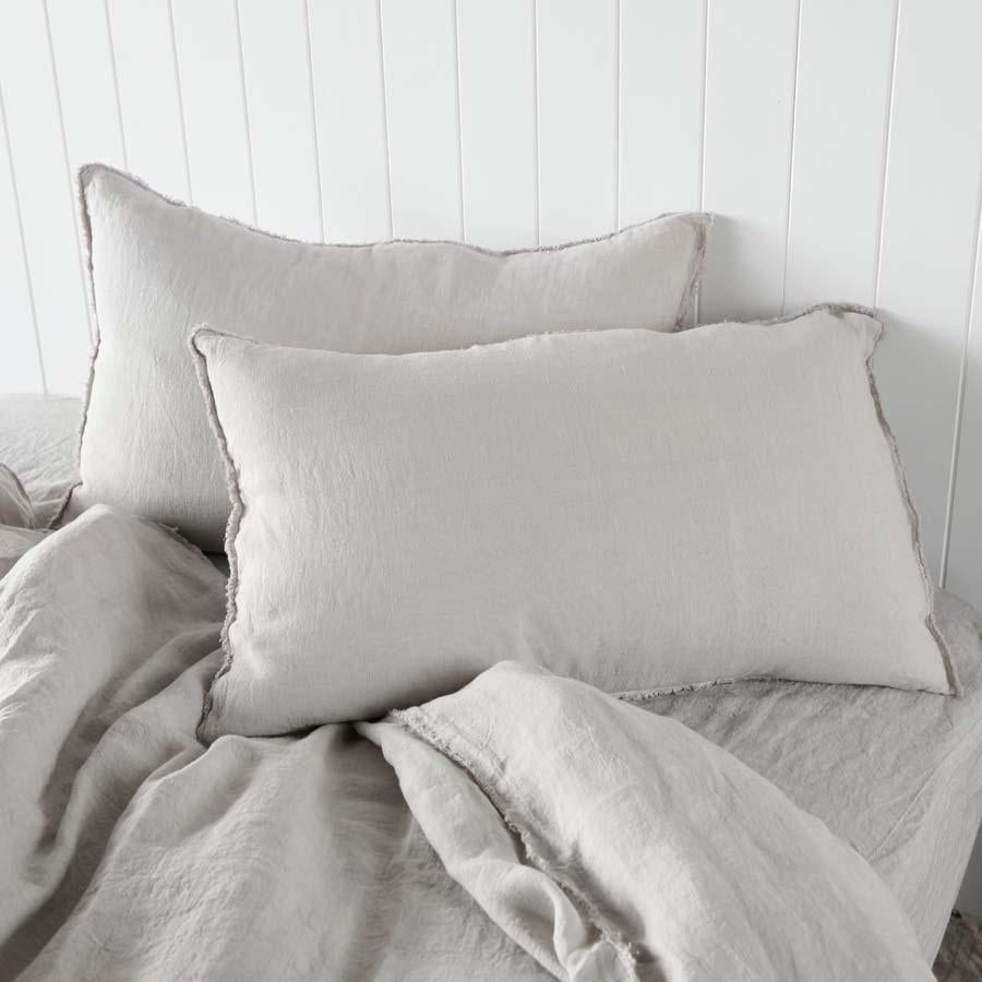 French Linen Pillowcase Set - Silver Grey - Eadie Lifestyle