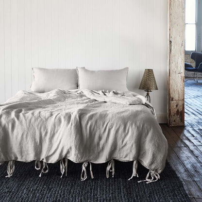 French Linen Pillowcase Set - Silver Grey - Eadie Lifestyle
