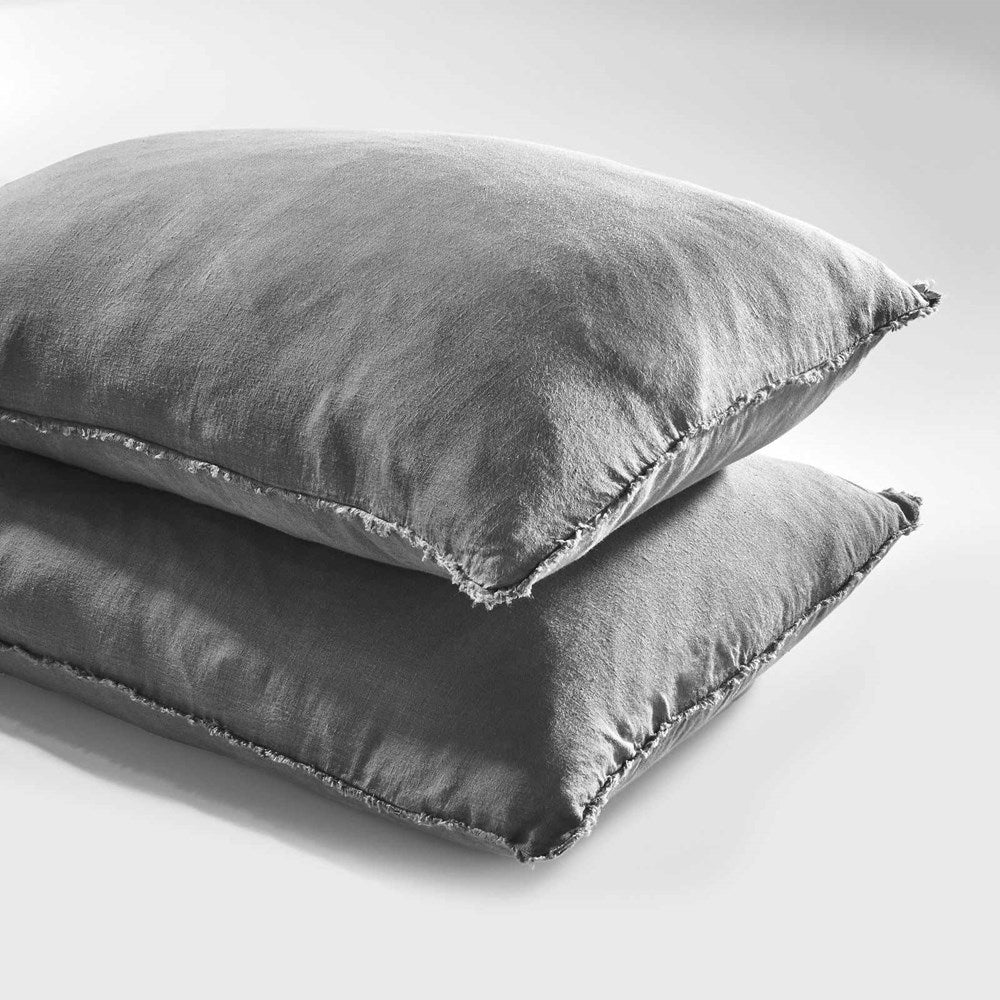 French Linen Pillowcase Set - Slate - Eadie Lifestyle