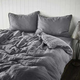 French Linen Pillowcase Set - Slate - Eadie Lifestyle