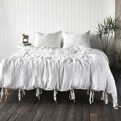 French Linen Pillowcase Set - White - Eadie Lifestyle