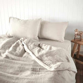 French Linen Quilt Cover w/ Button Closure - Natural - Eadie Lifestyle